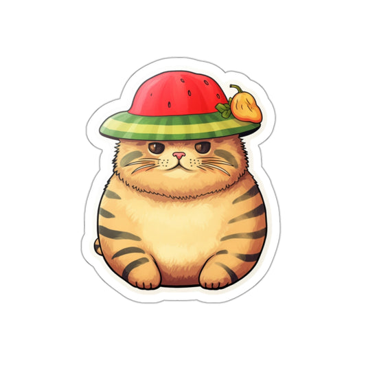 Ginger Cat in a Watermelon Hat