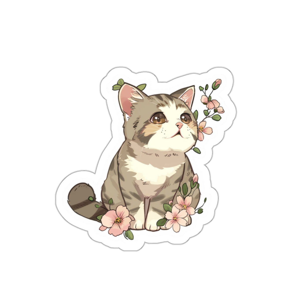 Cat with flowers